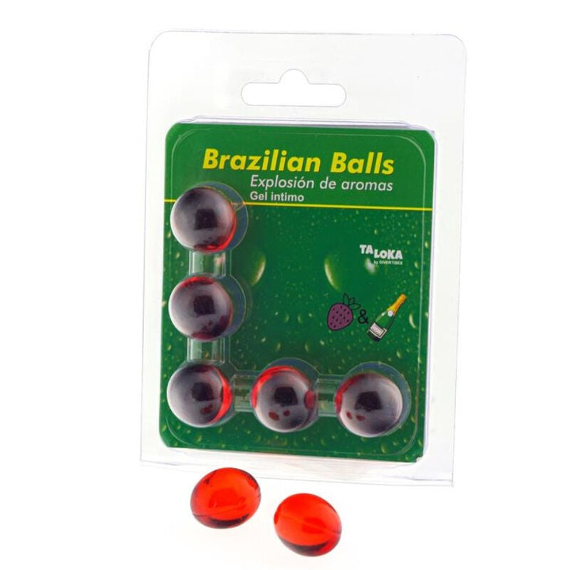 5 Bolas Brasileñas Gel de Fresa y Champán
