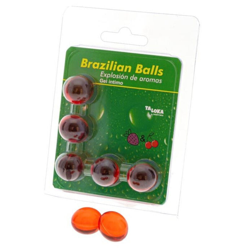 5 Bolas Brasileñas Gel de Fresa y Cereza