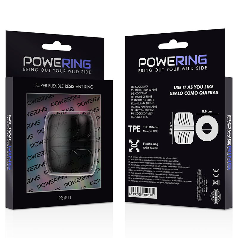 Flexible Resistant Penis Ring PR11 Black