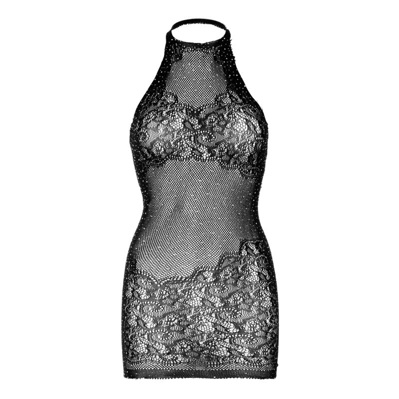 Seductive Rhinestone Halter Mini Dress