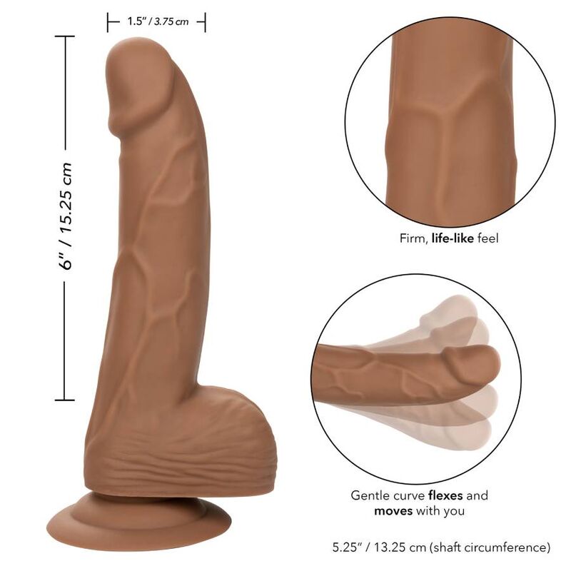 Silicone Studs 15.24 cm Brown Dildo
