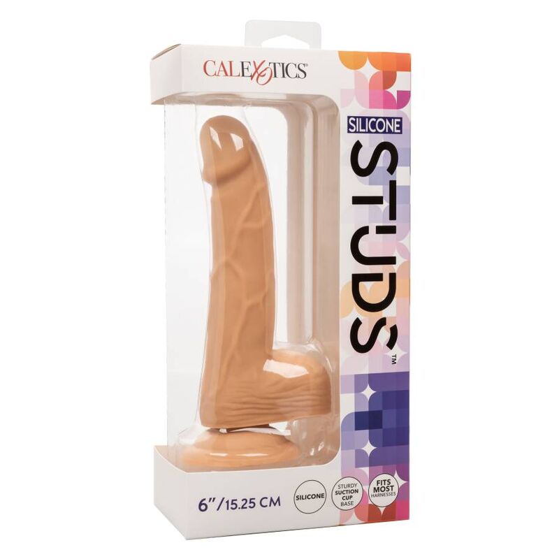 Dildo de silicona con protuberancias de 15.24 cm en tono piel
