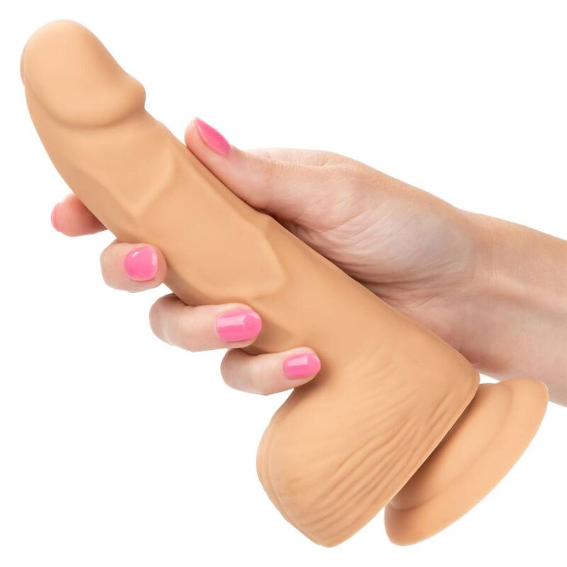Dildo de silicona con protuberancias de 15.24 cm en tono piel