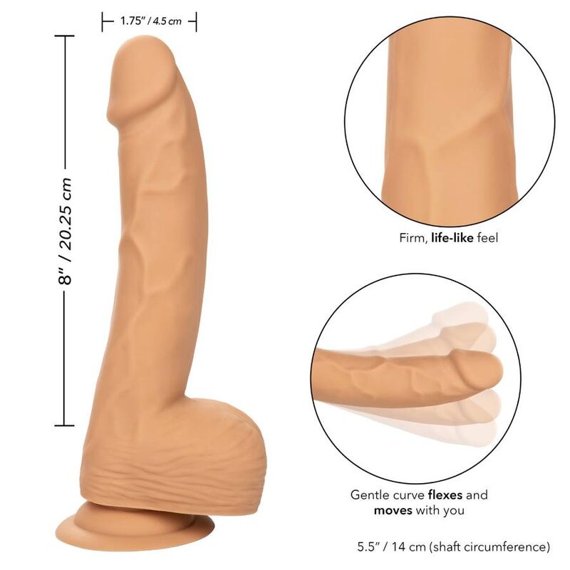 Dildo Realista com Textura de Tachas em Silicone 8"