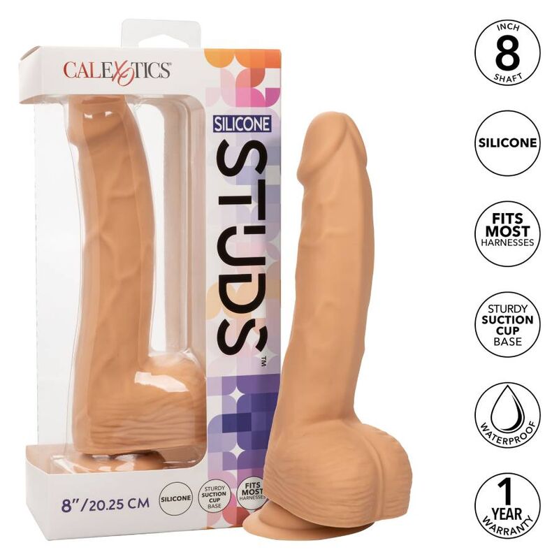 Dildo Realista com Textura de Tachas em Silicone 8"