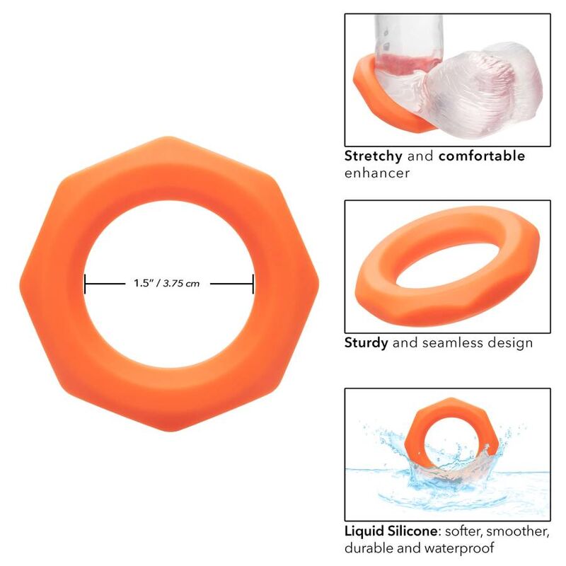 Anillo de Placer Sexágono Alpha Naranja