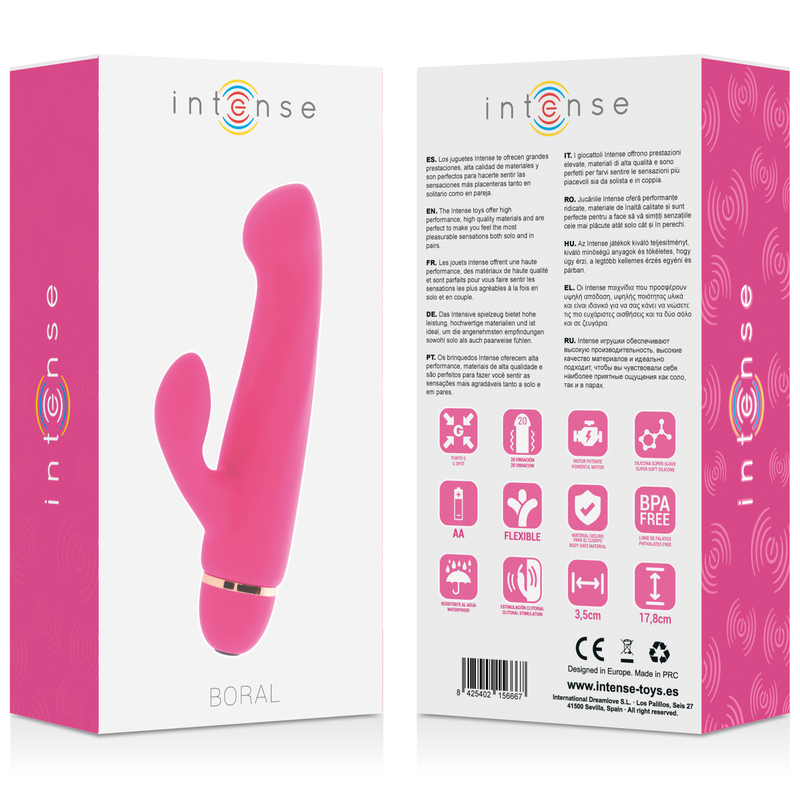 Vibrador de Silicona con 20 Velocidades Boral - Rosa