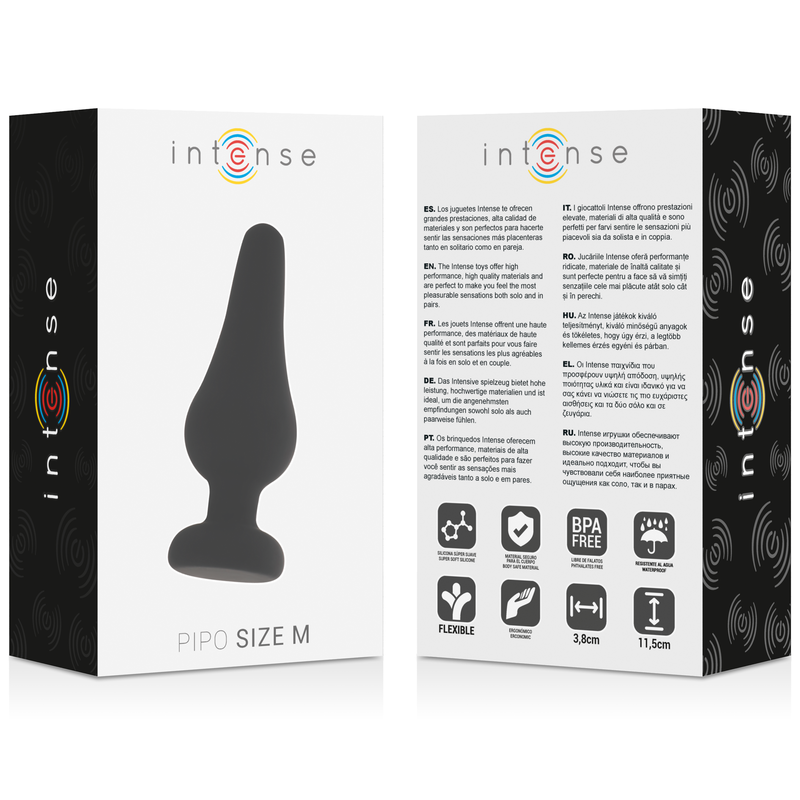Black Silicone Pipo M Anal Plug 11cm