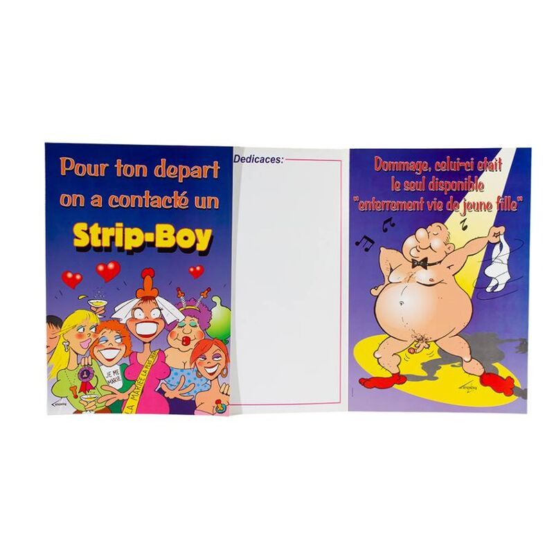 Strip Boy Goodbye Card (French)