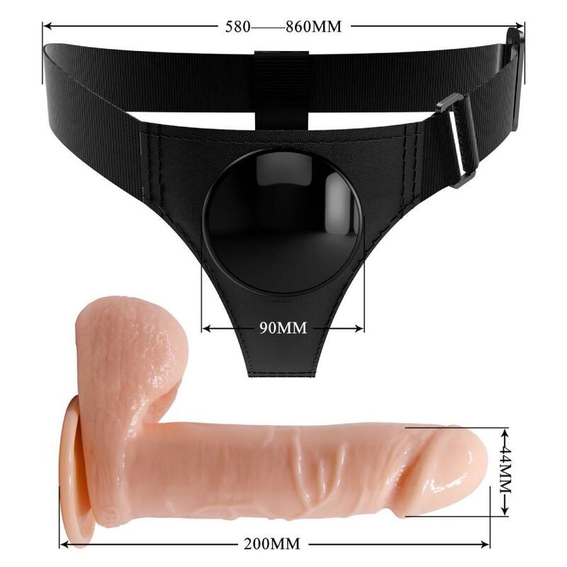 Universal Harness Briefs with 20cm Tom Dildo