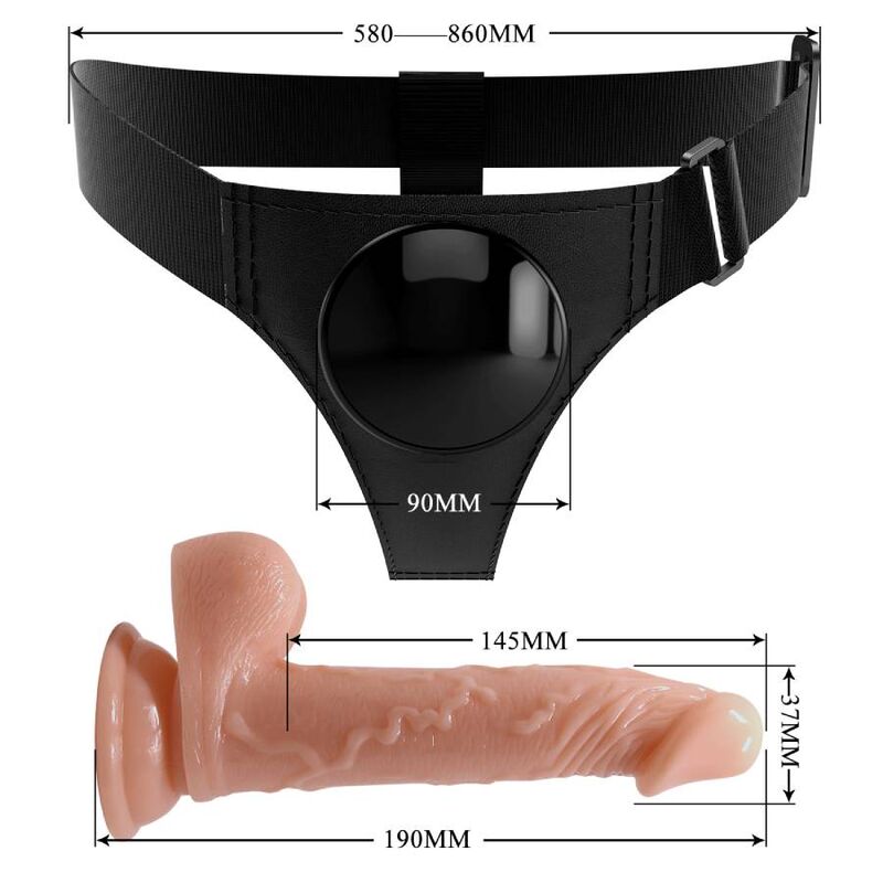 Kevin 19cm Natural Dildo Harness Briefs