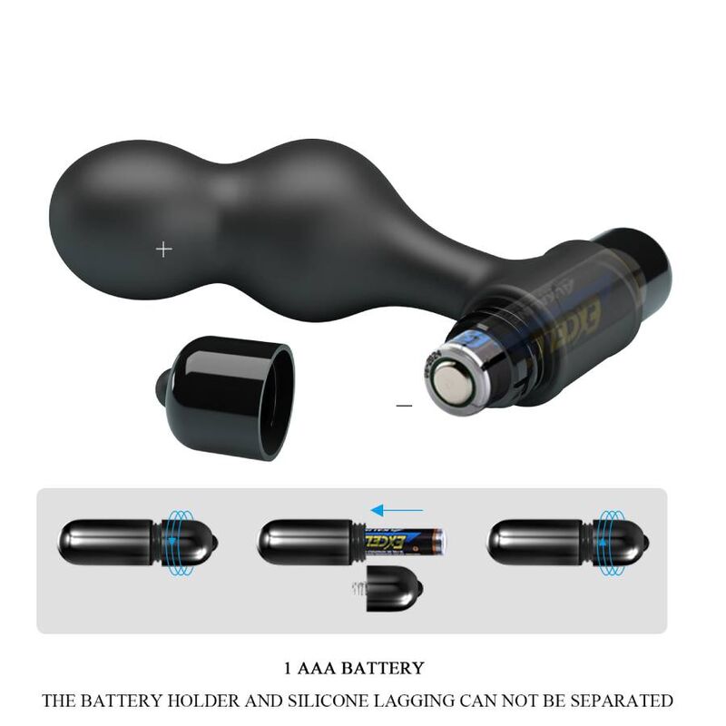 Plug Anal Vibratório em Silicone Preto