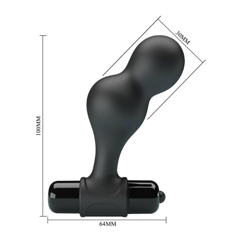 Plug Anal Vibratório em Silicone Preto