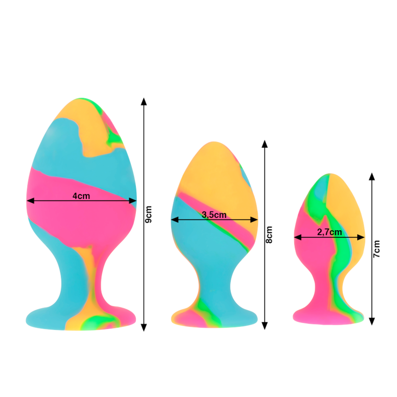 Rainbow Silicone Anal Plug Collection