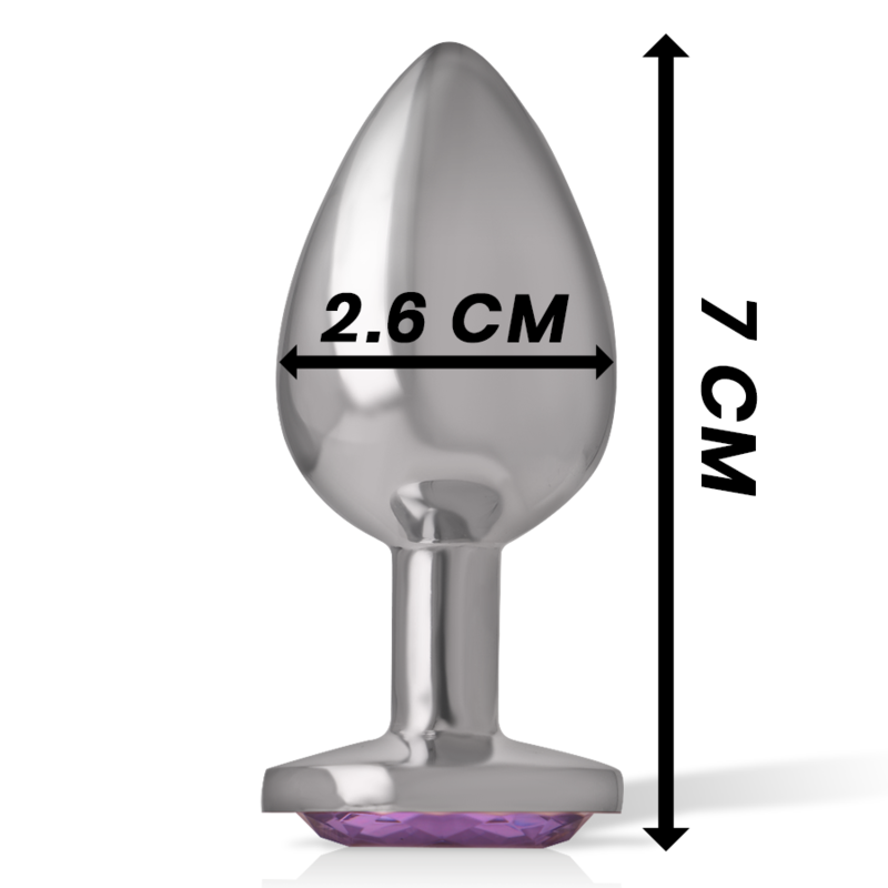 Small Aluminum Anal Plug with Violet Crystal