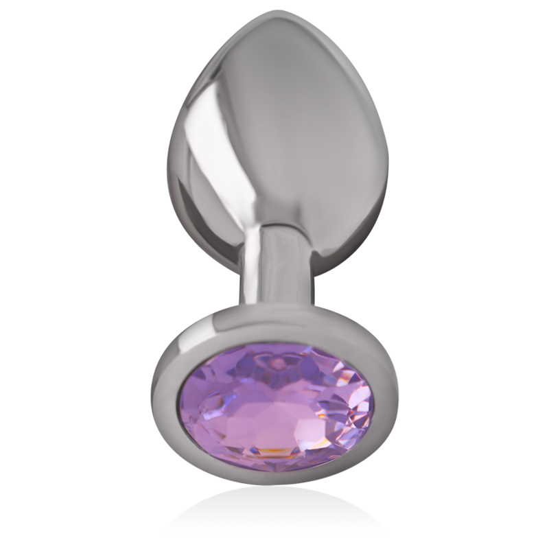Medium Aluminum Anal Plug with Violet Crystal