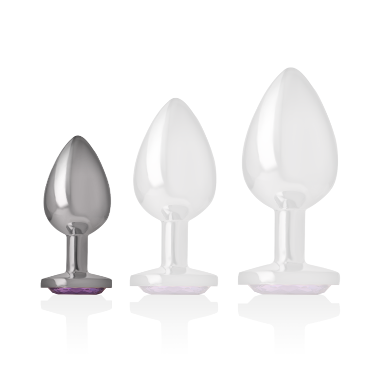 Small Aluminum Anal Plug with Violet Crystal