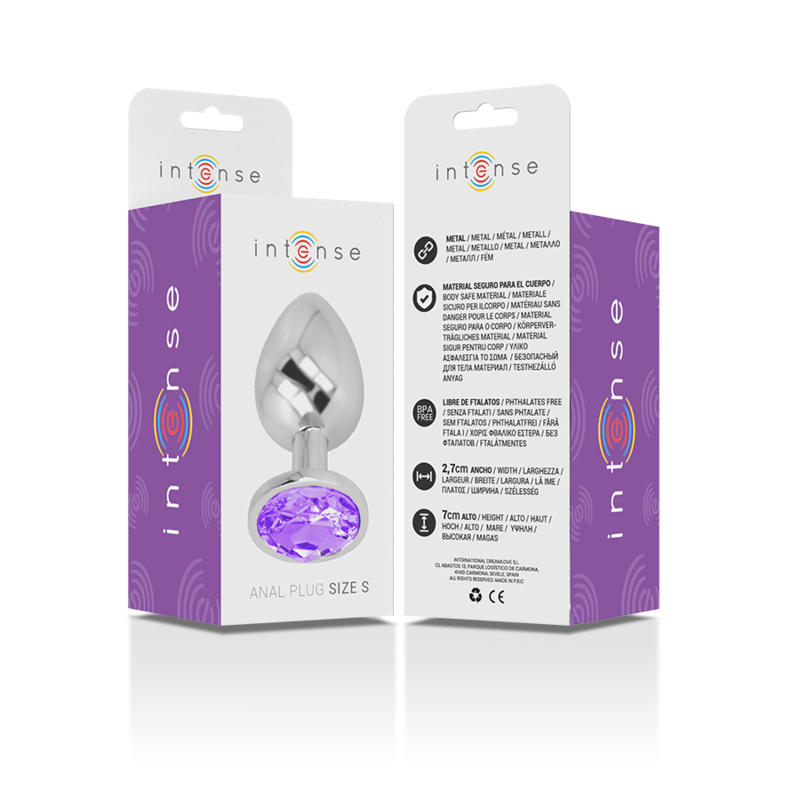 Small Aluminum Anal Plug with Violet Crystal