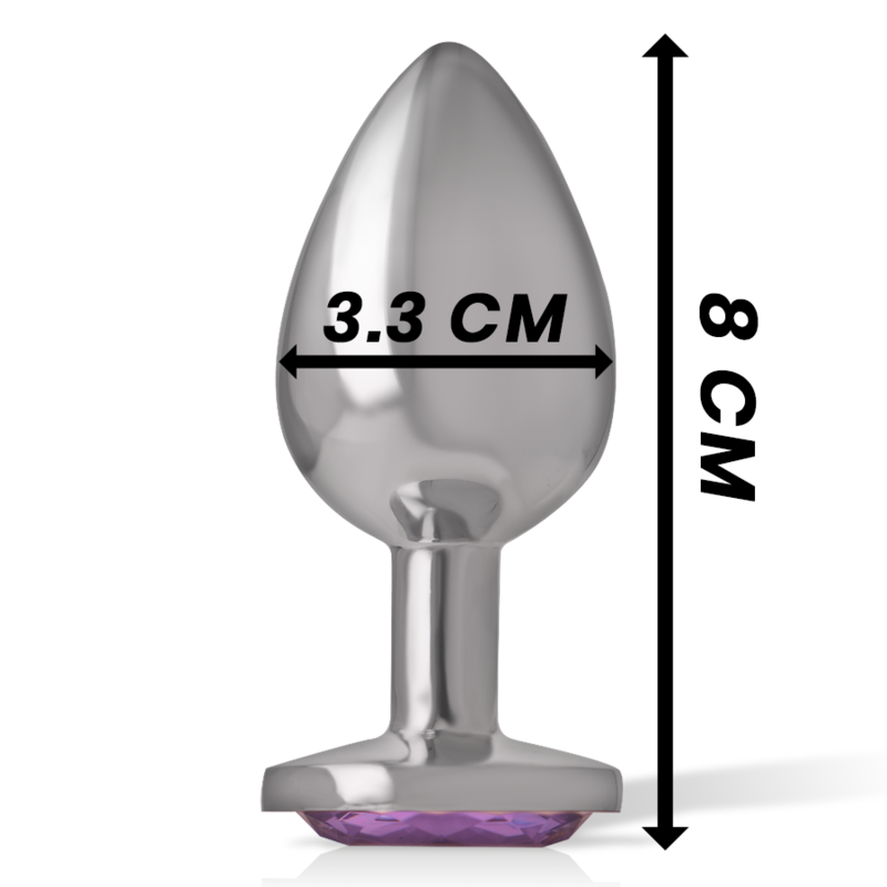 Medium Aluminum Anal Plug with Violet Crystal