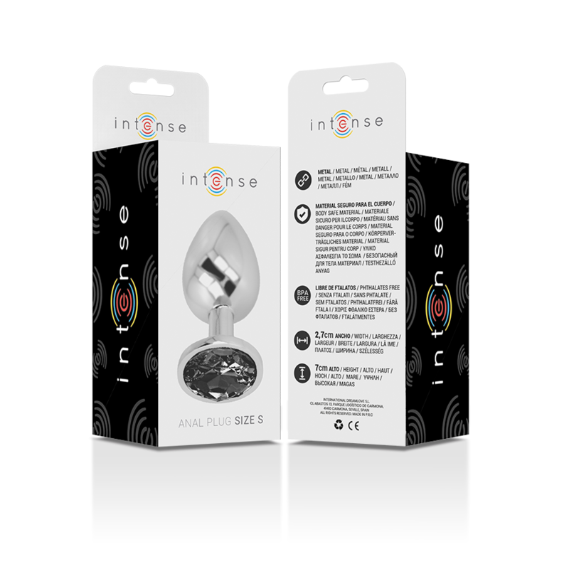 Small Aluminum Anal Plug with Black Gem