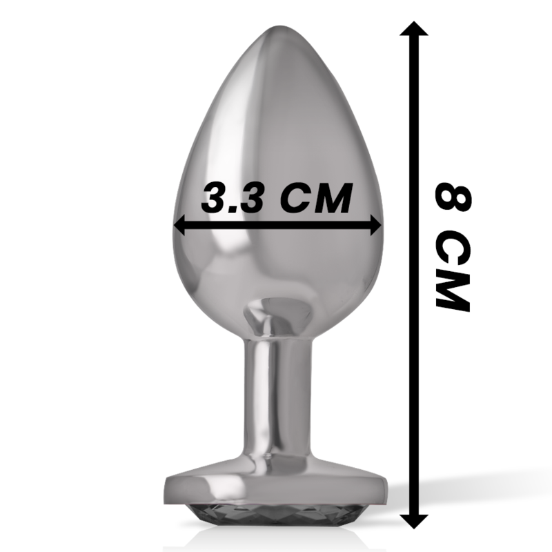 Aluminum & Black Glass Anal Plug - Medium