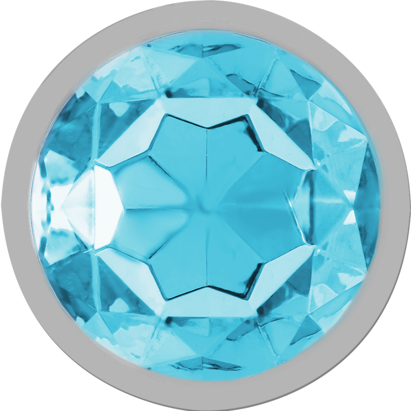 Medium Blue Glass Aluminum Anal Plug