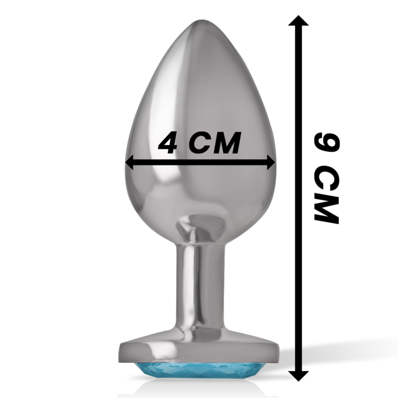 Plug Anal de Aluminio con Cristal Azul - Grande