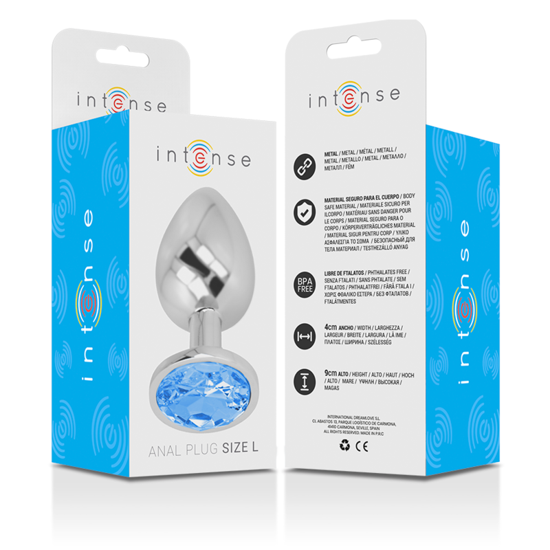 Plug Anal de Aluminio con Cristal Azul - Grande