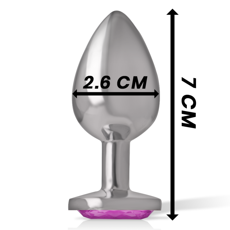 Aluminum Anal Plug with Pink Crystal (S)