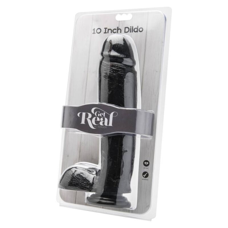 Realistic 25.5cm Black Dildo with Balls