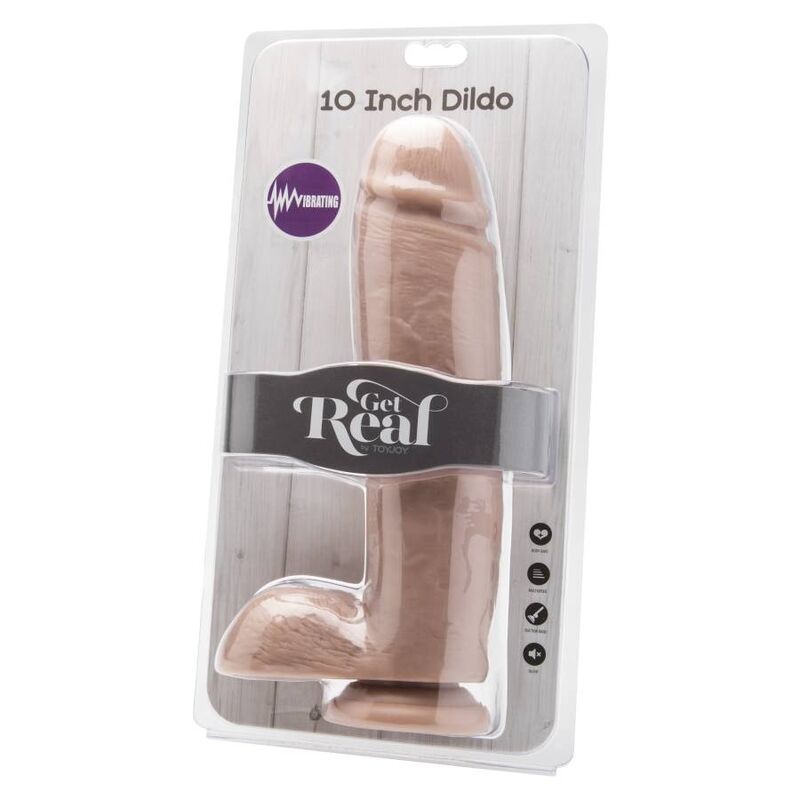 Skin-Like Vibrating Dildo 25.5cm with Balls