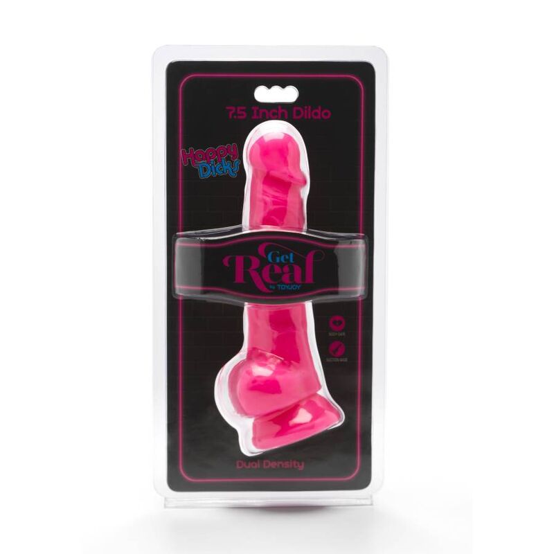 Dildo rosa de 19cm con testículos