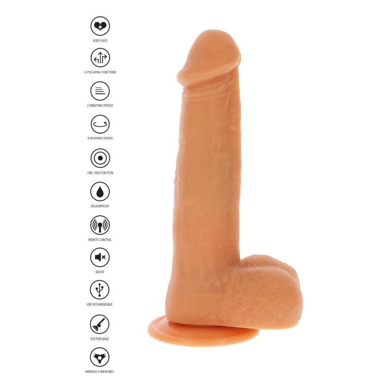 Rotating Beads Vibrating Realistic Dildo