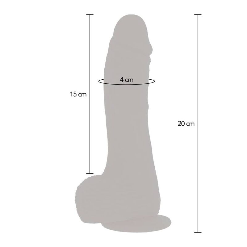 Dildo de Piel con Vibración y Rotación Ascendente y Descendente