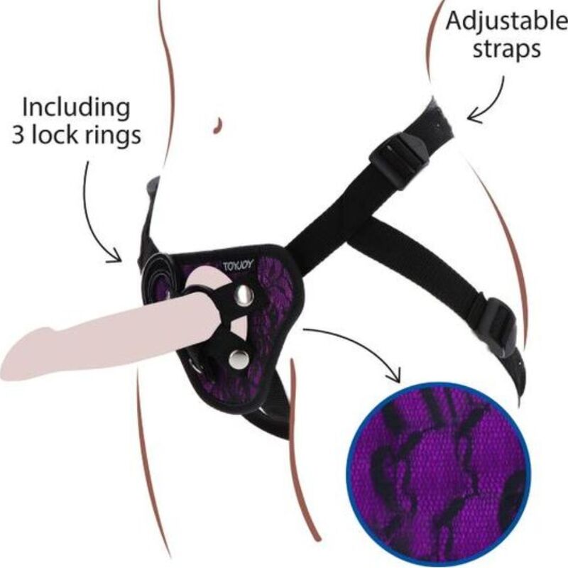 Arnés con Correas de Encaje Morado