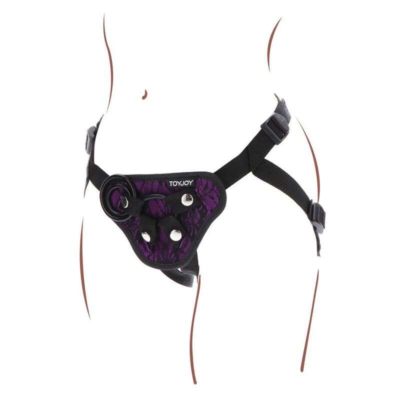 Arnés con Correas de Encaje Morado