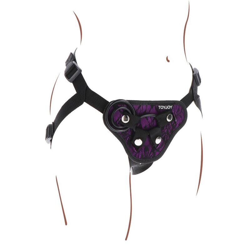 Arnés con Correas de Encaje Morado