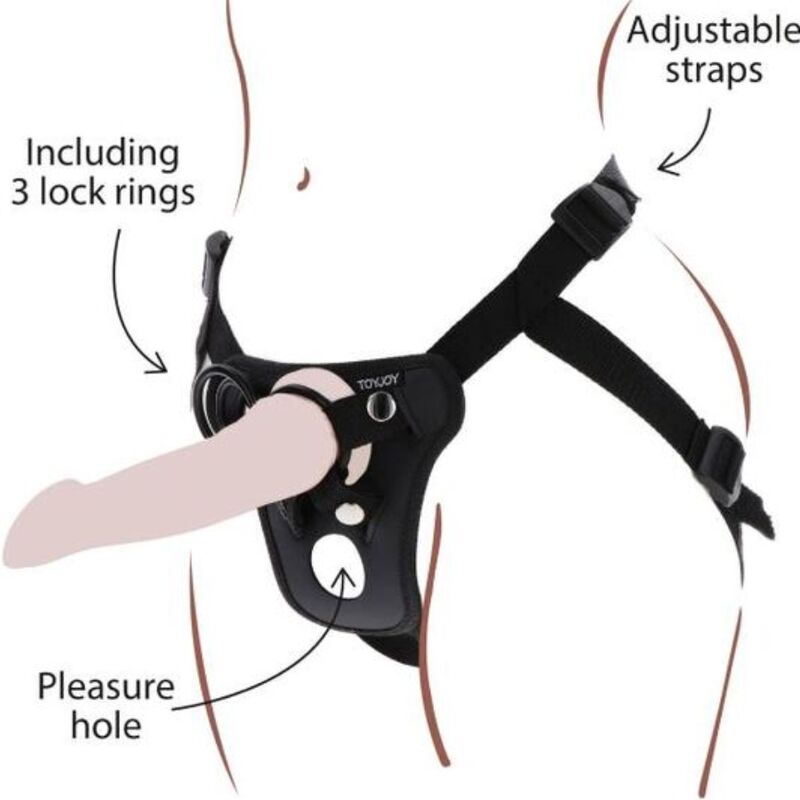Black Adjustable Strap-On Harness