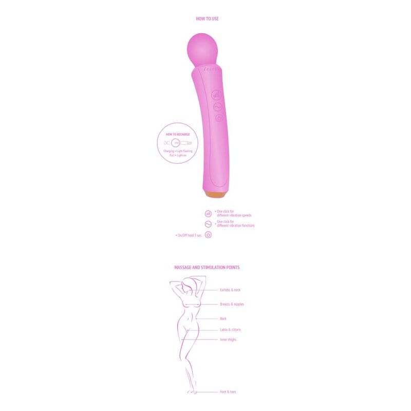 Vibrador de Varinha Curva - Fúcsia