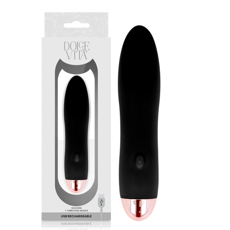 Four Black 7-Speed Rechargeable Vibrator