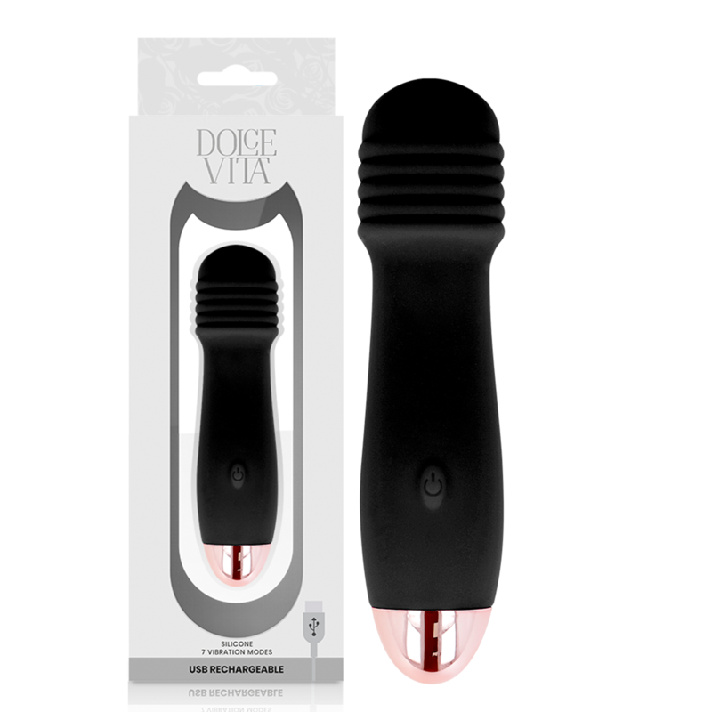 7-Speed Rechargeable Black Vibrator