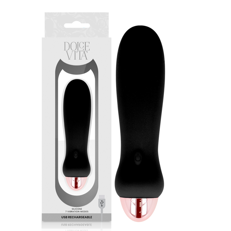 Vibrador Negro Recargable de 7 Velocidades