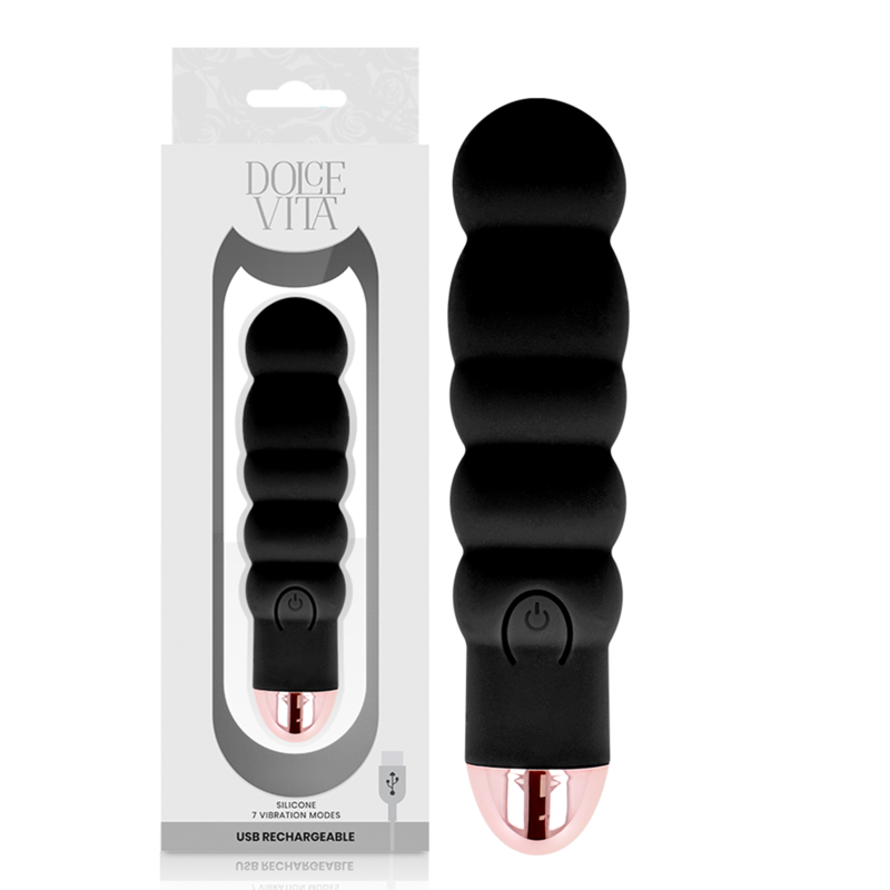 Vibrador Recarregável Preto com 7 Velocidades
