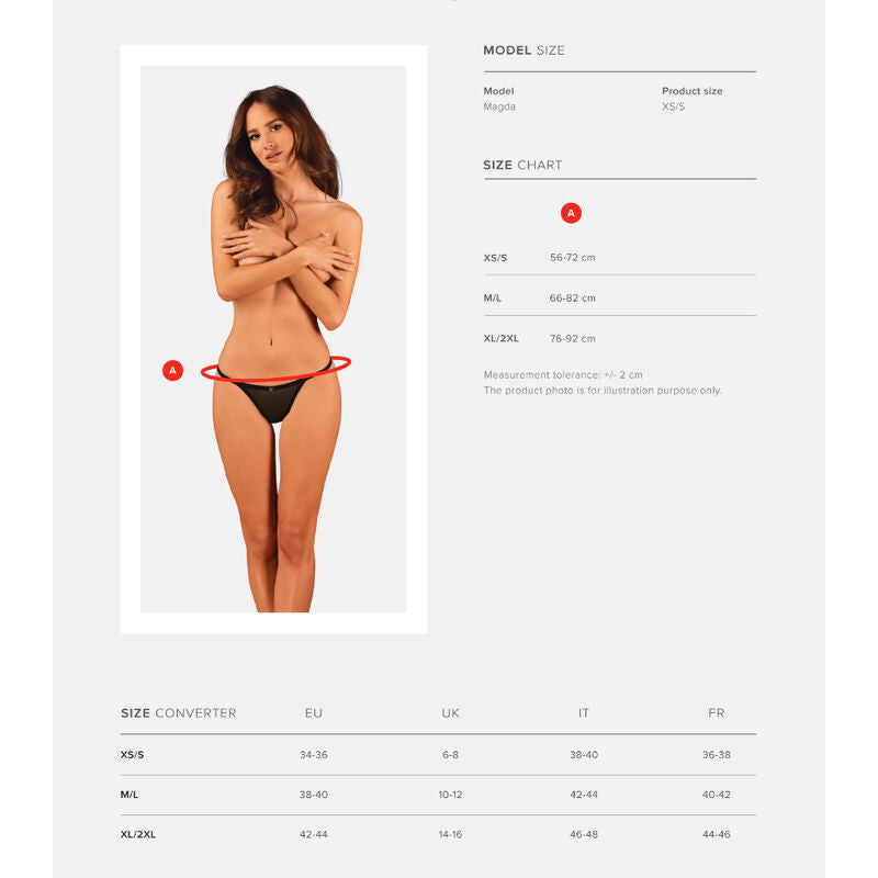 Celia Noir Elegante Tanga Talla Grande