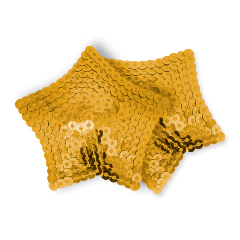 Pezoneras con Lentejuelas en Forma de Estrella - Dorado