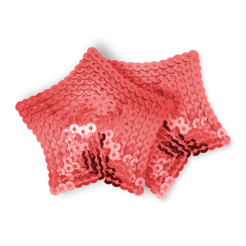 Cubrepezones Estrella de Lentejuelas Rojas