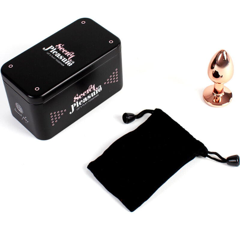 Tapón Anal Metálico Oro Rosa - Pequeño 7cm