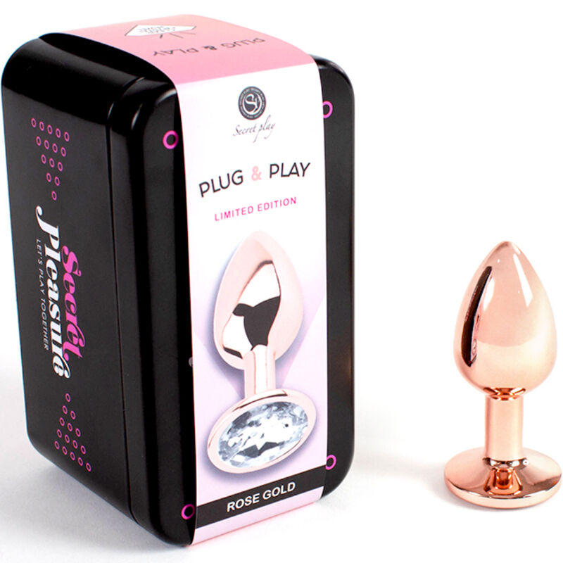 Tapón Anal Metálico Oro Rosa - Pequeño 7cm