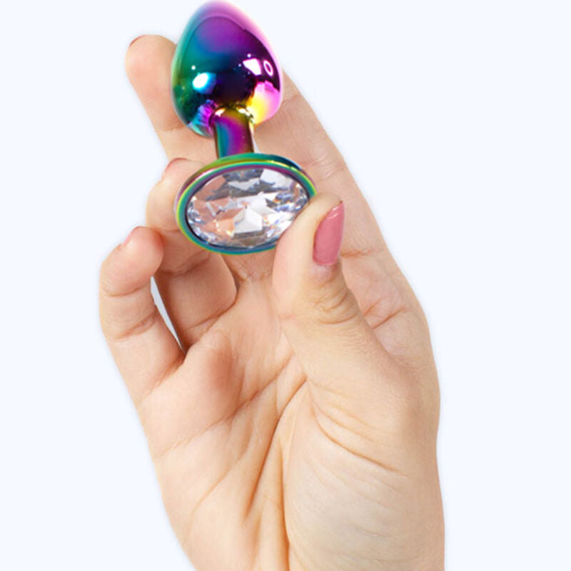 Rainbow Metal Butt Plug - Small (7cm)