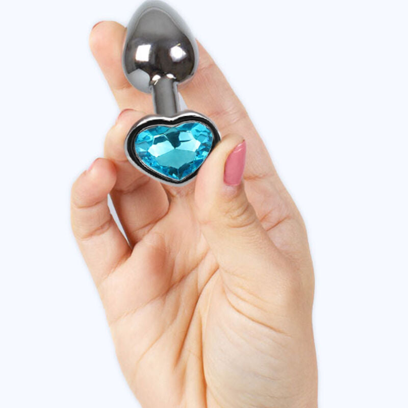 Small Blue Heart Metal Butt Plug (7cm)